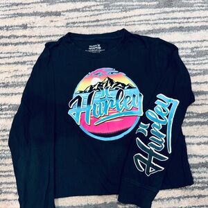 Hurley Kids Black and Blue Graphic Long Sleeve Tee